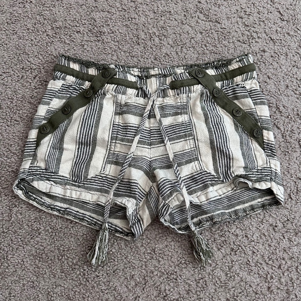 Rewind Linen Blend Plaid Casual Short Womens 1/25W